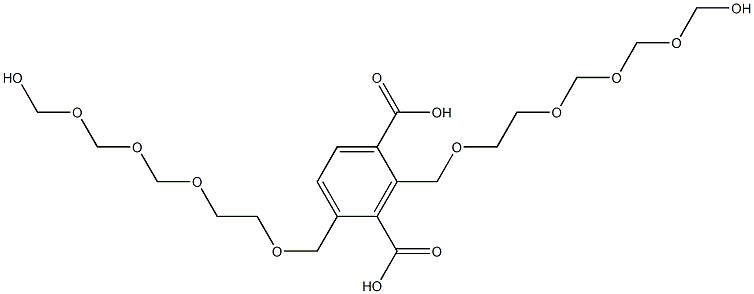 2,4-Bis(10-hydroxy-2,5,7,9-tetraoxadecan-1-yl)isophthalic acid Struktur