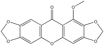 10-Methoxy-11H-bis[1,3]dioxolo[4,5-b:4',5'-i]xanthen-11-one Struktur