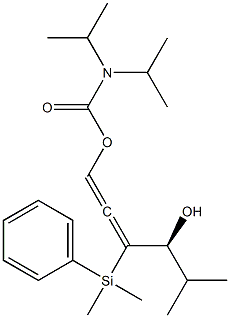 N,N-Diisopropylcarbamic acid [(4S)-4-hydroxy-3-(dimethylphenylsilyl)-5-methyl-1,2-hexadienyl] ester Struktur