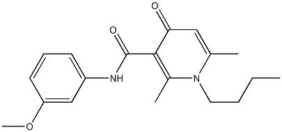 N-(3-Methoxyphenyl)-1-butyl-2,6-dimethyl-4-oxo-1,4-dihydro-3-pyridinecarboxamide Struktur