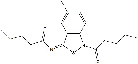 5-Methyl-1-valeryl-3(1H)-valerylimino-2,1-benzisothiazole Struktur