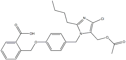 2-[4-(2-Butyl-4-chloro-5-acetyloxymethyl-1H-imidazol-1-ylmethyl)phenoxymethyl]benzoic acid Struktur