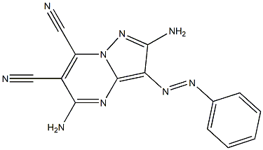 2-Amino-3-(phenylazo)-5-aminopyrazolo[1,5-a]pyrimidine-6,7-dicarbonitrile Struktur