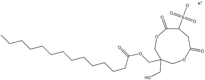 1-(Myristoyloxymethyl)-1-(hydroxymethyl)-4,7-dioxo-3,8-dioxacyclononane-6-sulfonic acid potassium salt Struktur