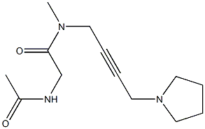 N-Methyl-N-[4-(1-pyrrolidinyl)-2-butynyl]-2-(acetylamino)acetamide Struktur