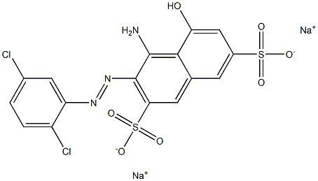 4-Amino-3-(2,5-dichlorophenylazo)-5-hydroxy-2,7-naphthalenedisulfonic acid disodium salt Struktur