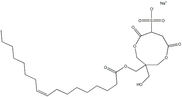 1-[[[(9Z)-1-Oxo-9-heptadecen-1-yl]oxy]methyl]-1-(hydroxymethyl)-4,7-dioxo-3,8-dioxacyclononane-6-sulfonic acid sodium salt Struktur