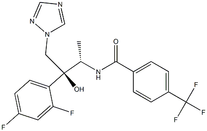 N-[(1S,2S)-2-(2,4-Difluorophenyl)-2-hydroxy-1-methyl-3-(1H-1,2,4-triazol-1-yl)propyl]-4-(trifluoromethyl)benzamide Struktur