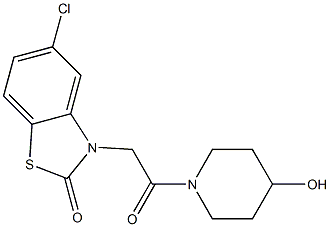 3-[(4-Hydroxypiperidino)carbonylmethyl]-5-chlorobenzothiazole-2(3H)-one Struktur