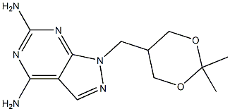 1-[(2,2-Dimethyl-1,3-dioxan-5-yl)methyl]-1H-pyrazolo[3,4-d]pyrimidine-4,6-diamine Struktur