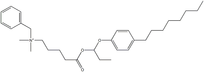 N,N-Dimethyl-N-benzyl-N-[4-[[1-(4-octylphenyloxy)propyl]oxycarbonyl]butyl]aminium Struktur