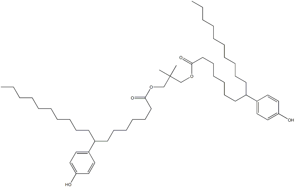 Bis[8-(4-hydroxyphenyl)stearic acid]2,2-dimethylpropane-1,3-diyl ester Struktur