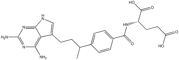 N-[4-[3-(2,4-Diamino-7H-pyrrolo[2,3-d]pyrimidin-5-yl)-1-methylpropyl]benzoyl]-L-glutamic acid Struktur