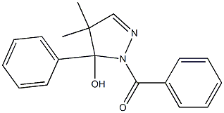 4,4-Dimethyl-3-phenyl-3,4-dihydro-2-(benzoyl)-2H-pyrazol-3-ol Struktur