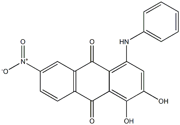 1-Anilino-3,4-dihydroxy-7-nitroanthraquinone Struktur