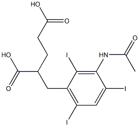 2-(3-Acetylamino-2,4,6-triiodobenzyl)glutaric acid Struktur