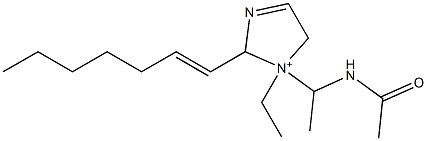 1-[1-(Acetylamino)ethyl]-1-ethyl-2-(1-heptenyl)-3-imidazoline-1-ium Struktur