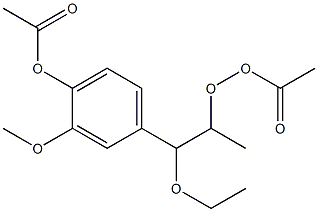 Peracetic acid [1-methyl-2-ethoxy-2-(3-methoxy-4-acetoxyphenyl)ethyl] ester Struktur