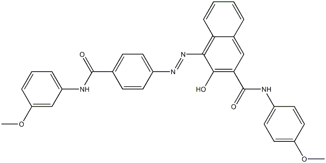 4-[[4-[[(3-Methoxyphenyl)amino]carbonyl]phenyl]azo]-3-hydroxy-N-(4-methoxyphenyl)-2-naphthalenecarboxamide Struktur