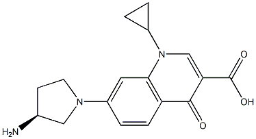 1-Cyclopropyl-7-[(3S)-3-amino-1-pyrrolidinyl]-1,4-dihydro-4-oxoquinoline-3-carboxylic acid Struktur