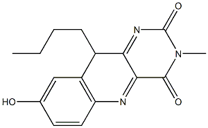 3-Methyl-10-butyl-8-hydroxypyrimido[5,4-b]quinoline-2,4(3H,10H)-dione Struktur