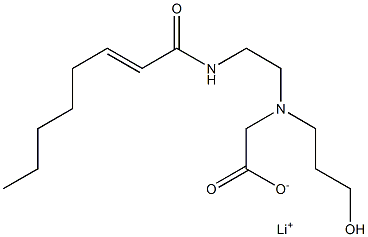 N-(3-Hydroxypropyl)-N-[2-(2-octenoylamino)ethyl]aminoacetic acid lithium salt Struktur