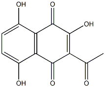 3-Acetyl-2,5,8-trihydroxy-1,4-naphthoquinone Struktur