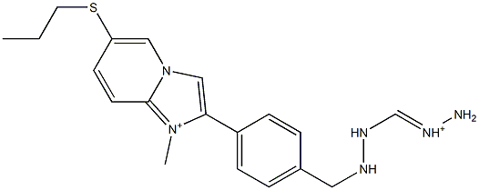 1-Methyl-6-propylthio-2-[4-[2-(aminoiminiomethyl)hydrazinomethyl]phenyl]imidazo[1,2-a]pyridin-1-ium Struktur