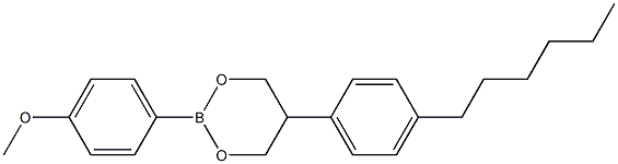 2-(4-Methoxyphenyl)-5-(4-hexylphenyl)-1,3,2-dioxaborinane Struktur