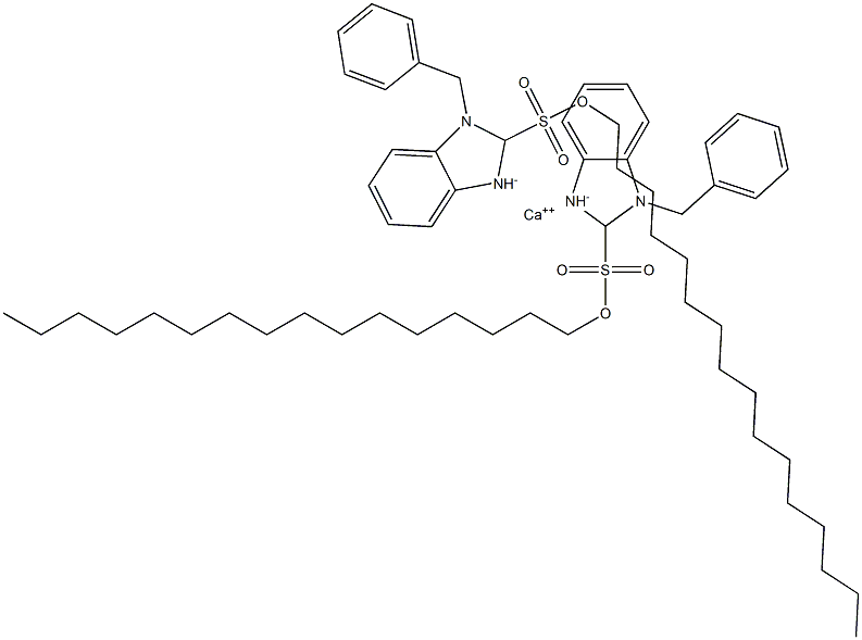 Bis(1-benzyl-2,3-dihydro-2-hexadecyl-1H-benzimidazole-2-sulfonic acid)calcium salt Struktur