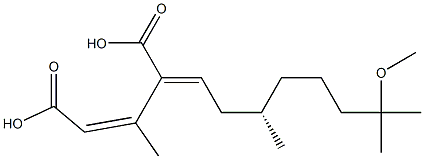 (2Z,4E,7S)-11-Methoxy-3,7,11-trimethyl-4-carboxy-2,4-dodecadienoic acid Struktur