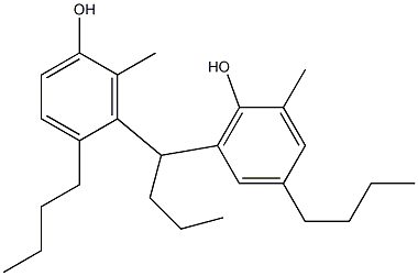 3,6'-Butylidenebis(2-methyl-4-butylphenol) Struktur