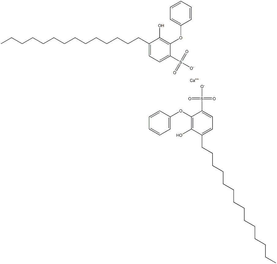 Bis(6-hydroxy-5-tetradecyl[oxybisbenzene]-2-sulfonic acid)calcium salt Struktur