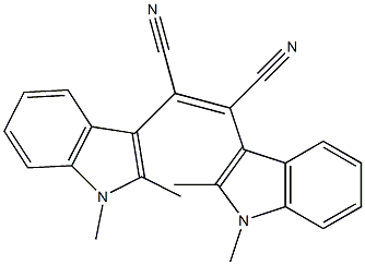 2,3-Bis(1,2-dimethyl-1H-indol-3-yl)maleonitrile Struktur