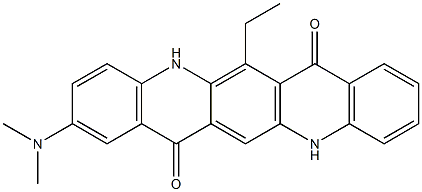 2-(Dimethylamino)-6-ethyl-5,12-dihydroquino[2,3-b]acridine-7,14-dione Struktur