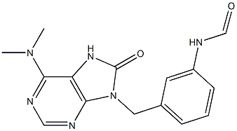 6-Dimethylamino-9-(3-formylaminobenzyl)-9H-purin-8(7H)-one Struktur