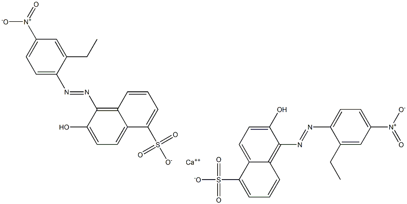 Bis[1-[(2-ethyl-4-nitrophenyl)azo]-2-hydroxy-5-naphthalenesulfonic acid]calcium salt Struktur