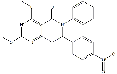 7,8-Dihydro-2,4-dimethoxy-6-phenyl-7-(4-nitrophenyl)pyrido[4,3-d]pyrimidin-5(6H)-one Struktur