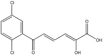 (2Z,4E)-2-Hydroxy-6-(2,5-dichlorophenyl)-6-oxo-2,4-hexadienoic acid Struktur