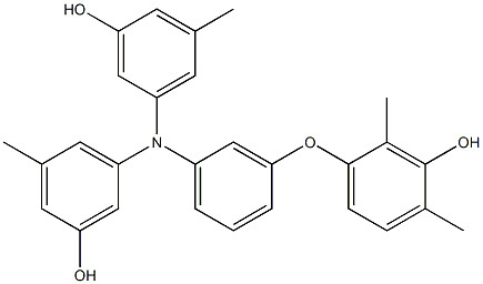 N,N-Bis(3-hydroxy-5-methylphenyl)-3-(3-hydroxy-2,4-dimethylphenoxy)benzenamine Struktur