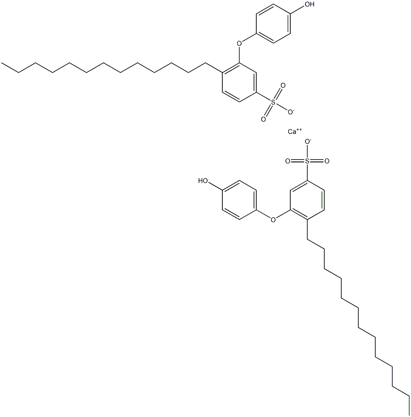 Bis(4'-hydroxy-6-tridecyl[oxybisbenzene]-3-sulfonic acid)calcium salt Struktur