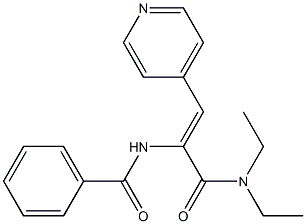 N-[1-(Diethylaminocarbonyl)-2-(4-pyridyl)ethenyl]benzamide Struktur