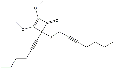 1,2-Dimethoxy-4-(1-hexynyl)-4-(2-heptynyloxy)-1-cyclobuten-3-one Struktur