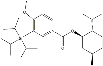 4-Methoxy-3-(triisopropylsilyl)-1-[[(1R,3R,4S)-p-menthan-3-yl]oxycarbonyl]pyridinium Struktur