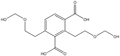 2,4-Bis[2-(hydroxymethoxy)ethyl]isophthalic acid Struktur