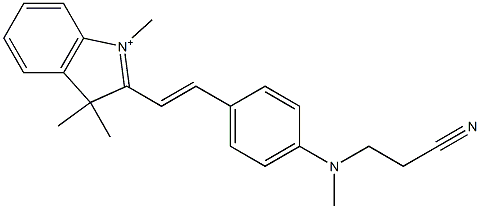 2-[2-[4-[(2-Cyanoethyl)(methyl)amino]phenyl]ethenyl]-1,3,3-trimethyl-3H-indolium Struktur