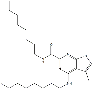 5,6-Dimethyl-4-(octylamino)-N-octylthieno[2,3-d]pyrimidine-2-carboxamide Struktur