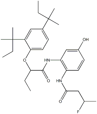 4-(3-Fluorobutyrylamino)-5-[2-(2,4-di-tert-amylphenoxy)butyrylamino]phenol Struktur