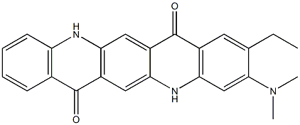 3-(Dimethylamino)-2-ethyl-5,12-dihydroquino[2,3-b]acridine-7,14-dione Struktur