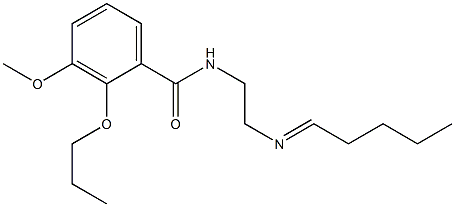 3-Methoxy-N-[2-(pentylideneamino)ethyl]-2-propoxybenzamide Struktur